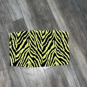Neon Green Zebra Tube Top